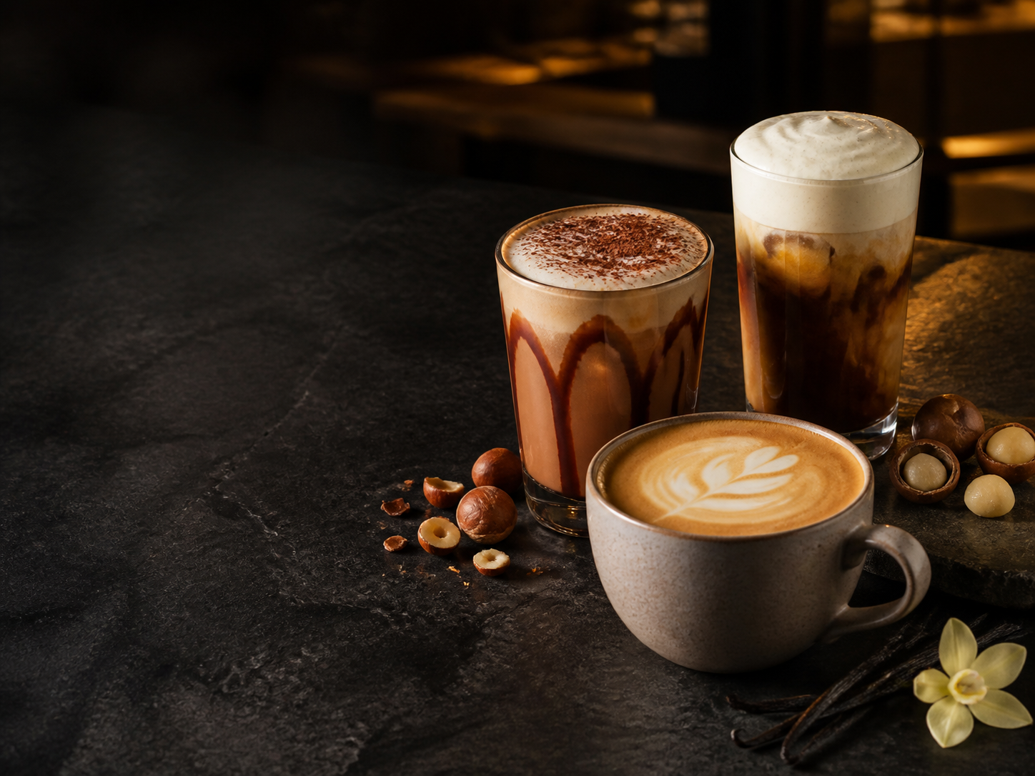 Crafted Coffee selection at Coffee Rock